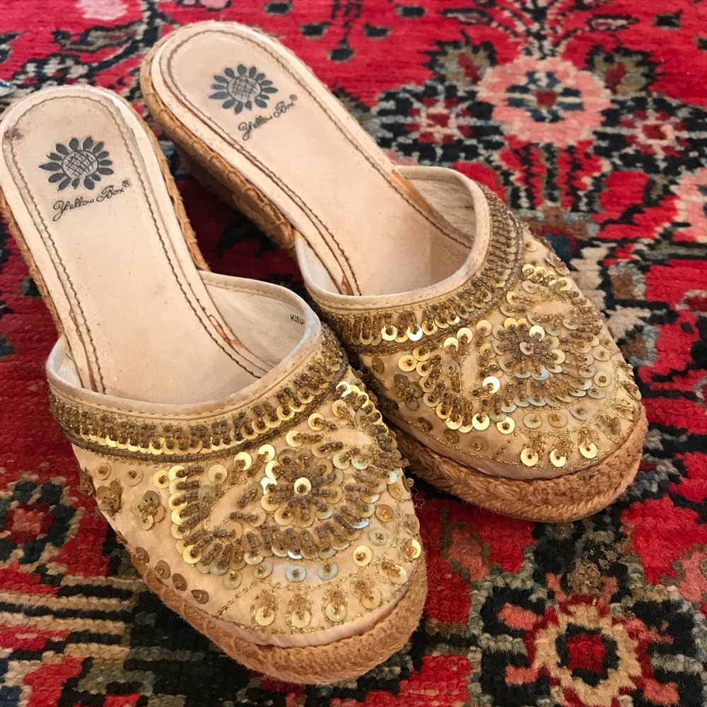 Yellow Box Gold Espadrilles